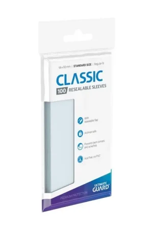 Veilige Betaling Ultimate Guard 100 hersluitbare zakken Klassieke mouwen Standaard maat Transparant
