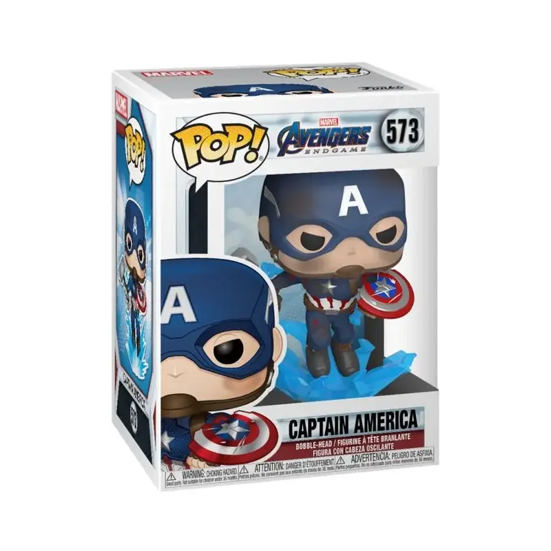 Avengers: Endgame POP!Movies Vinyl Captain America figurine w / Broken Shield & Mjölnir 9 cm Laatste Versie