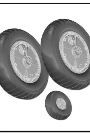 Messerschmitt Bf-109G-2 / Bf-109G-6 / Bf-109G-10 WIELSET GERIBDE DRAAD WIEL SET (ontworpen voor gebruik met Hasegawa en trompett Express Levering