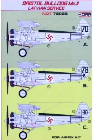 Sticker Bristol Bulldog Mk.II Letse dienst Direct Verzonden