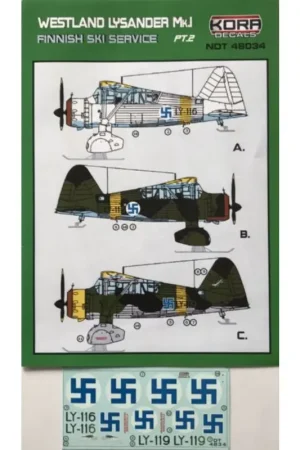 Sticker Westland Lysander Mk.I - Finse dienst deel 2 Decal Merkproduct