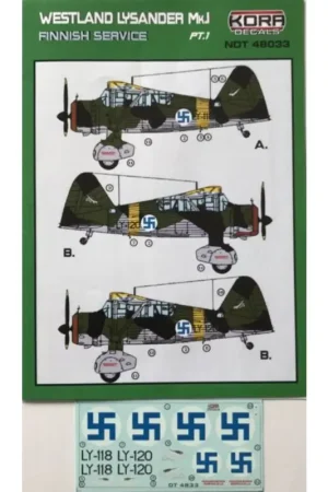 Hoge Kwaliteit Sticker Westland Lysander Mk.I - Finse dienst deel 1 Decal