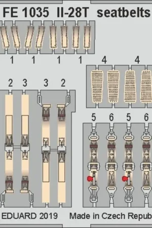 Must-Have Ilyushin Il-28T Beagle veiligheidsgordels STAAL 1/48 (ontworpen om te worden gebruikt met Bobcat-kits)