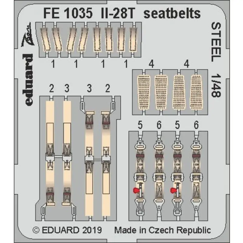 Must-Have Ilyushin Il-28T Beagle veiligheidsgordels STAAL 1/48 (ontworpen om te worden gebruikt met Bobcat-kits)