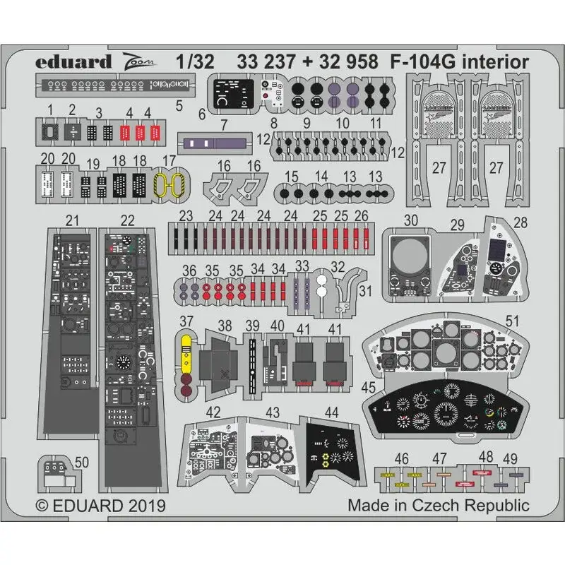 Lockheed F-104G Starfighter interieur 1/32 (ontworpen om te worden gebruikt met Italeri-kits) Betrouwbaar