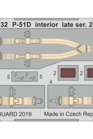 Tijdelijk Beschikbaar Noord-Amerikaans P-51D Mustang interieur laat ser.20-35 veiligheidsgordels STAAL (ontworpen om te worden gebruikt met Tamiya-se