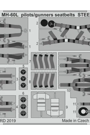 Bestseller Sikorsky MH-60L piloten / gunners veiligheidsgordels STEEL (ontworpen om te worden gebruikt met Kitty Hawk Model kits)