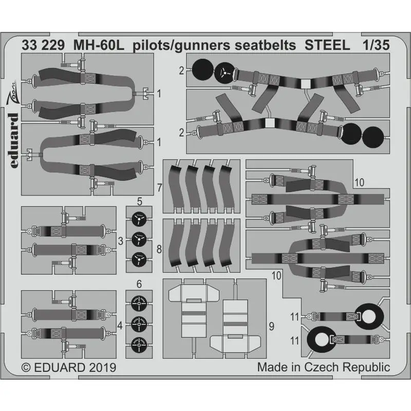 Bestseller Sikorsky MH-60L piloten / gunners veiligheidsgordels STEEL (ontworpen om te worden gebruikt met Kitty Hawk Model kits)