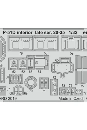 Betaalbaar Noord-Amerikaans P-51D Mustang interieur laat ser.20-35 1/32 (ontworpen om te worden gebruikt met Tamiya-kits)