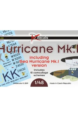 Sticker Hawker Hurricane Mk.I / Sea Hurricane Mk.I1.Hurricane Mk.I, V7816, No.803 Sq.FAA, Palestina 19412. Sea Hurricane Mk.I, Beperkt Aanbod