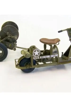 Amerikaanse scooter in de lucht met haspel Accessoire Merkproduct