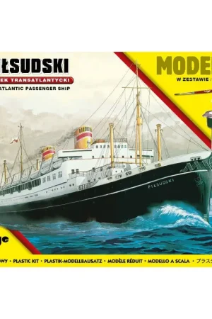 Dagaanbieding m / s PILSUDSKI (Trans-Atlantic Passenger S Ship) (Model Set) Schaalmodel