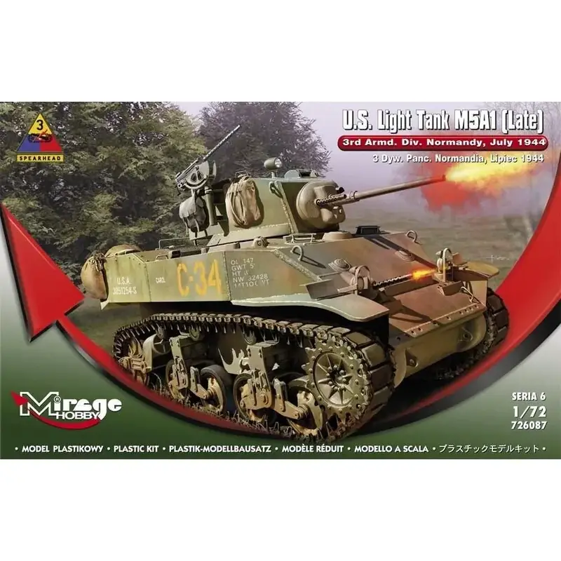 Merkproduct USLight Tank M5A1 (Late) 3rd Armd.DivN Schaalmodel