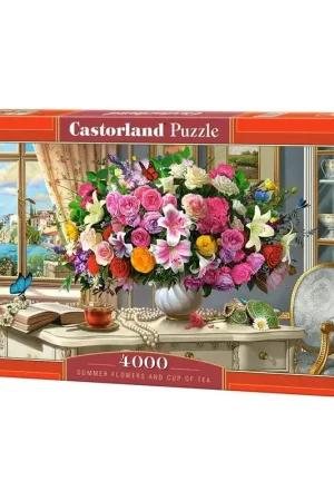 Gereduceerde Prijs Puzzel Zomerbloemen en kopje thee, Puzzle4000