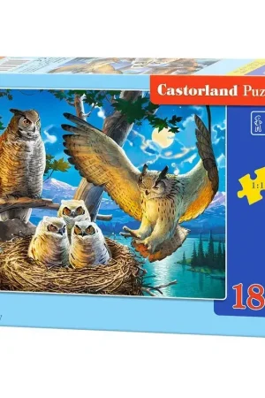 Gratis Retour Puzzel Owl Family, Puzzle 180Teile