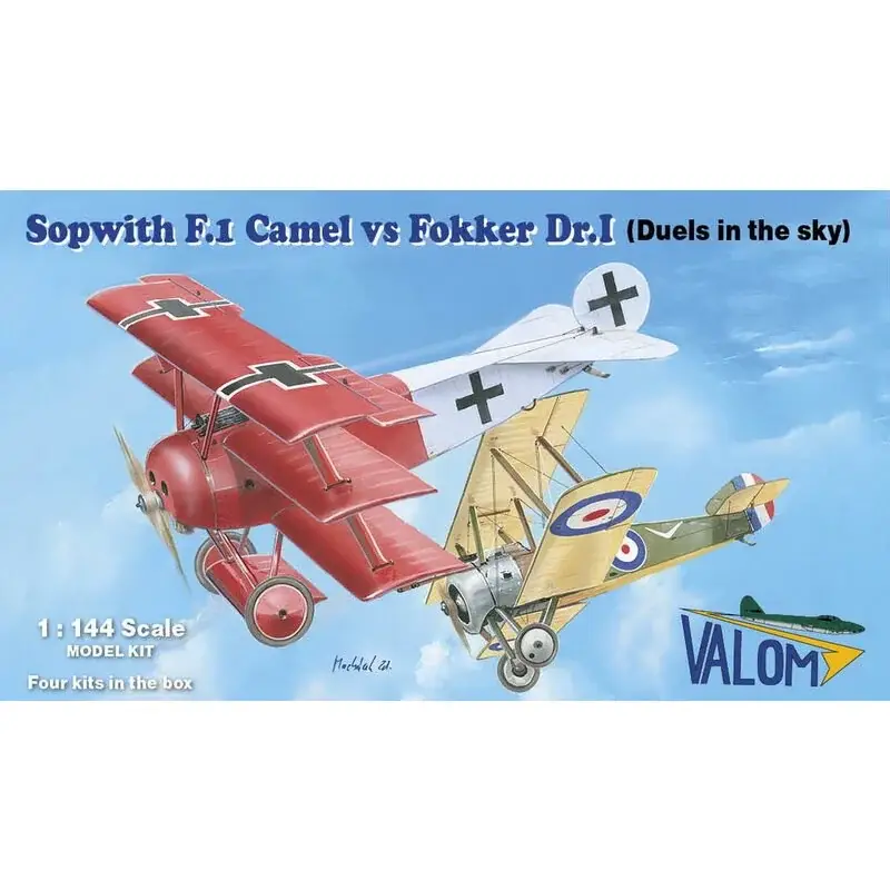 Koopje Sopwith FI Camel vs Fokker Dr.I Duels in de lucht (Dual Combo met 2 van elke kits) Schaalmodel