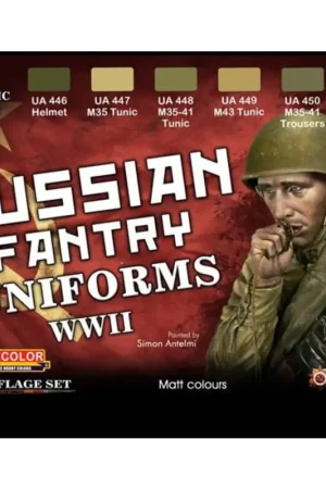 Set 6 kleuren Uni.Russische WO II Express Levering