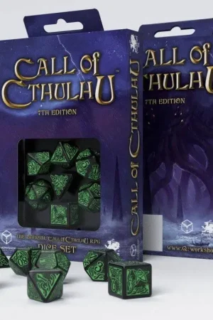 Call of Cthulhu: 7th Edition Dice Set black & green (7) Lage Kosten