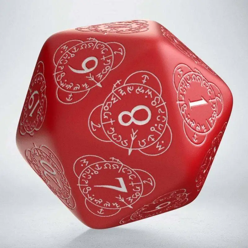 Q-Workshop Life Counter Die D20 red & white Bordspel Merkproduct