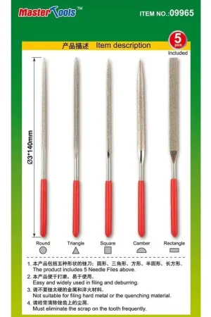 Diverse Diamond File Set (Grit size: 150) - φ3x140mm Gratis Retour