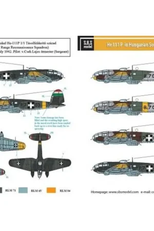 Weekendaanbieding Sticker Heinkel He-111 p Hongaarse Air Force WWII Decal