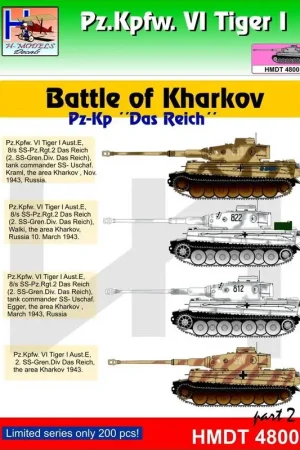 Rechtstreeks Van De Fabrikant Pz.Kpfw.VI Ausf.E Tiger I Slag bij Kharkov (Pz.Kp. "Das Reich"), Pt.2 Decal