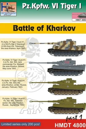 Beperkt Aanbod Pz.Kpfw.VI Ausf.H1 Tiger I Battle of Kharkov, Pt.1 Decal