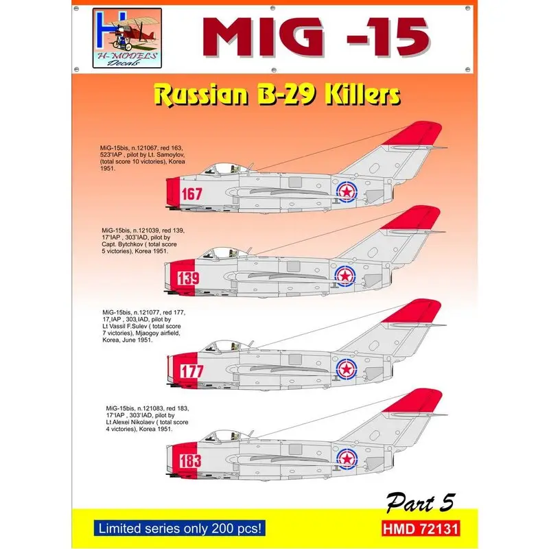 Beperkte Voorraad Sticker Sovjet B-29 moordenaars - Sovjet MiG-15's over Korea Decal