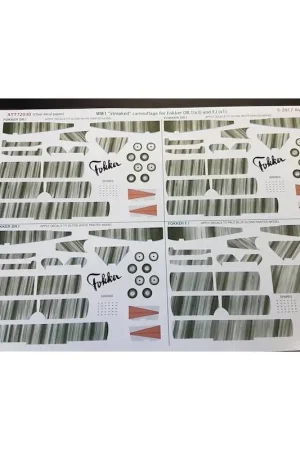 Beperkte Voorraad Sticker WWI "strook" camouflage voor Fokker Dr.I (x 3) en FI (x 1) Decal
