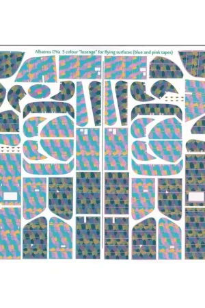 Sticker Albatros D.Va 5 kleuren "ruit" voor vliegende oppervlakken (blauwe en roze banden) Lage Kosten