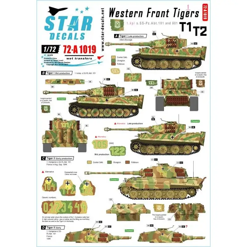 Western Front Pz.Kpfw.VI Tigers 1. Kompanie s.SS-Pz.Abt 101/501, Pz.Kpfw.VI Tiger I en Pz.Kpfw.VI Tiger II. Laatste Kans