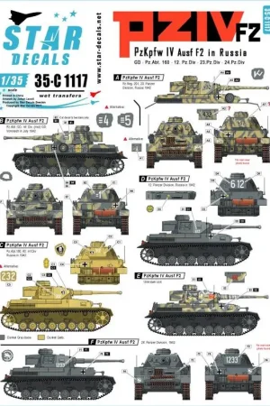 Pz.Kpfw.IV Ausf.F2.Pz.Kpfw.IV Ausf.F2 (vroege G) in Rusland Decal Direct Verzonden