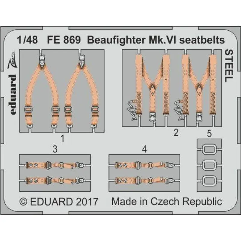 Direct Verzonden Bristol Beaufighter Mk.VI veiligheidsgordels STEEL (ontworpen voor gebruik met Tamiya-sets)