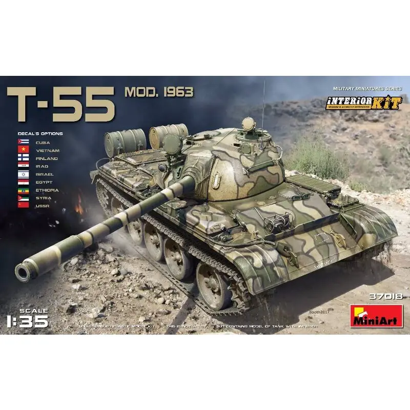 Sovjet T-55 Mod.1963 met interieur GEWOON BINNENKORT! Schaalmodel Alleen Vandaag