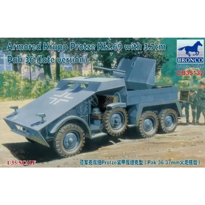 Dagaanbieding Gepantserde Krupp Protze KFZ.69 met 3.7cm Pak 36 (late versie) Schaalmodel