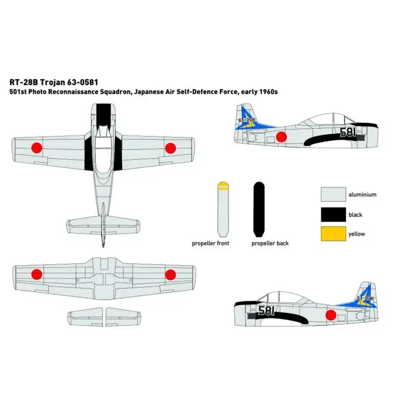 Koopje Noord-Amerikaanse RT-28B TROJAN / JASDF Schaalmodel