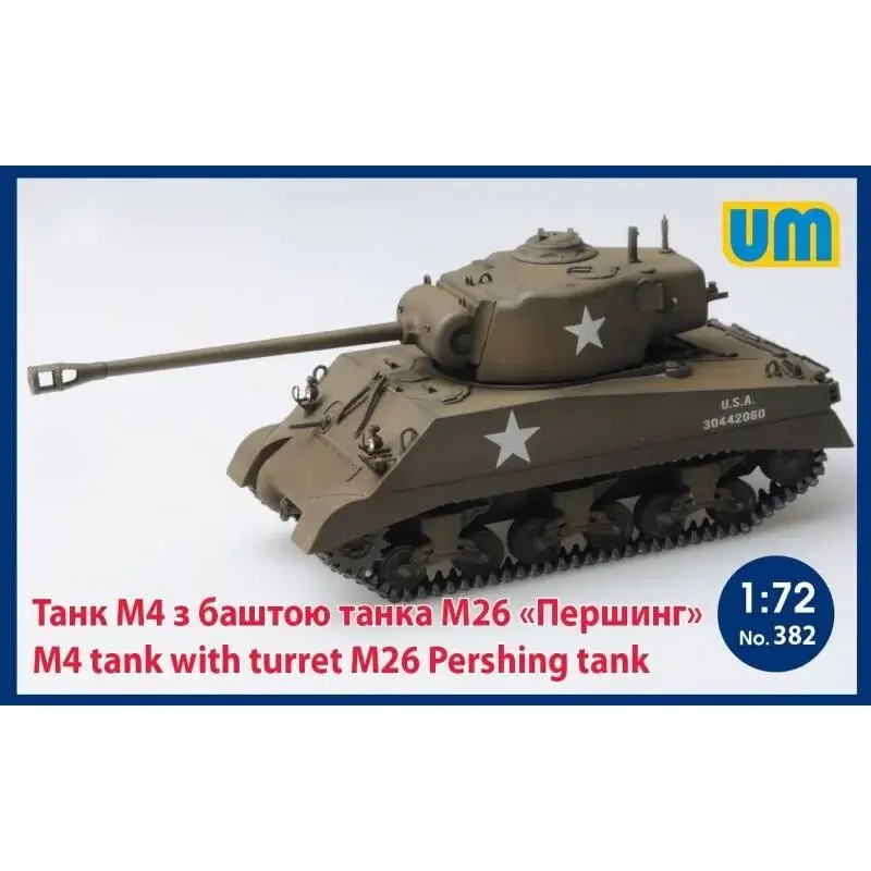 Op = Op M4 tank met torentje M26 Pershing tank Schaalmodel