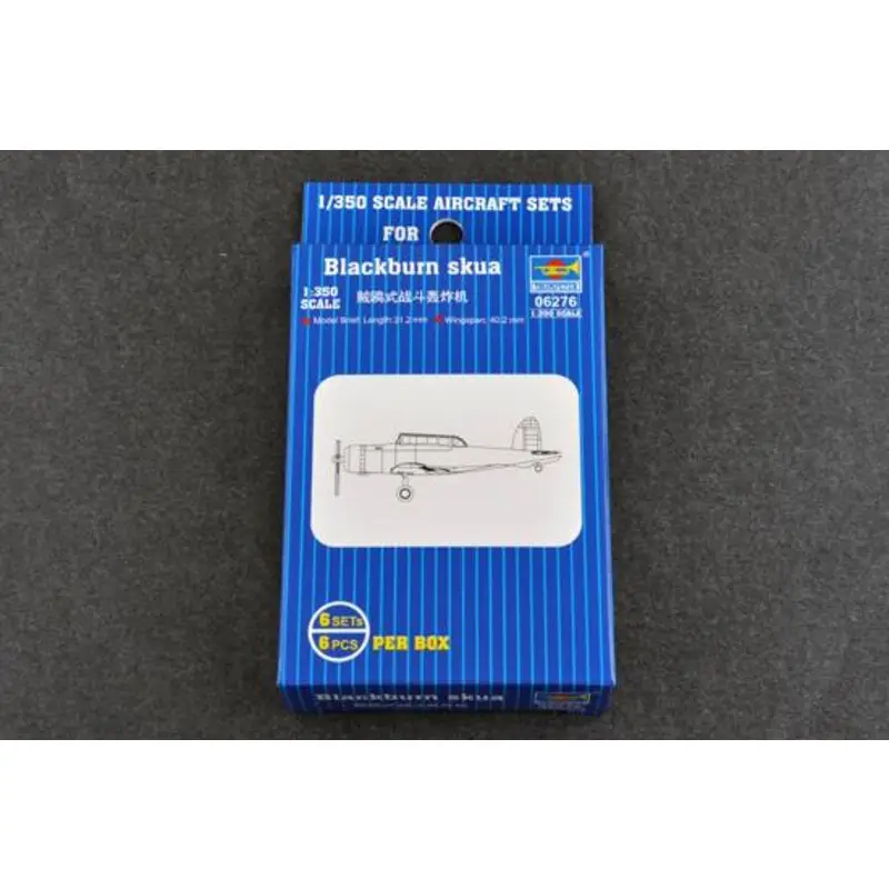 Blackburn Skua x 6 sets per box. Each sprue includes one aircraft. Total 42 parts on 6 sprues for 6 aircraft. Op = Op