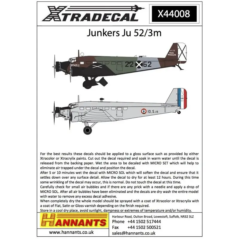 Dagaanbieding Sticker Junkers Ju-52 / 3m (10) D-ALY Decal