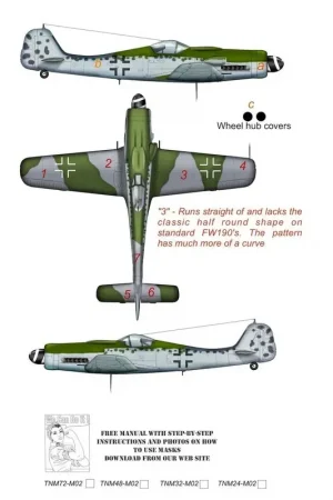Aanbieding Focke-Wulf Fw-190D JG54 Camouflage pattern paint Mask (designed to be used with Eduard kits)