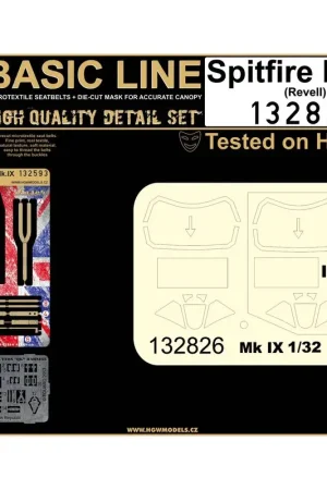 Laatste Kans Supermarine Spitfire Mk.IXC veiligheidsgordels + maskers Basic Line set (ontworpen voor gebruik met Revell en Tamiya kits)
