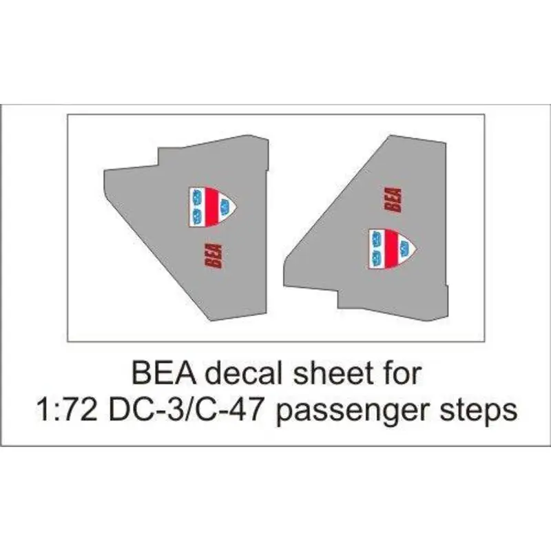 Sticker BEA decal sheet-1: 72 DC-3 pax stappen. Express Levering