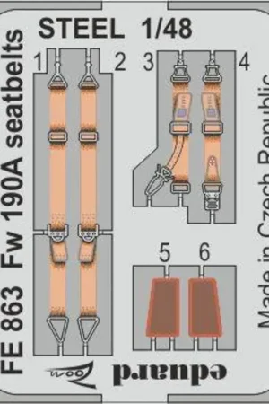 Actieprijs Focke-Wulf Fw-190A veiligheidsgordels STEEL (ontworpen om gebruikt te worden met Eduard kits)