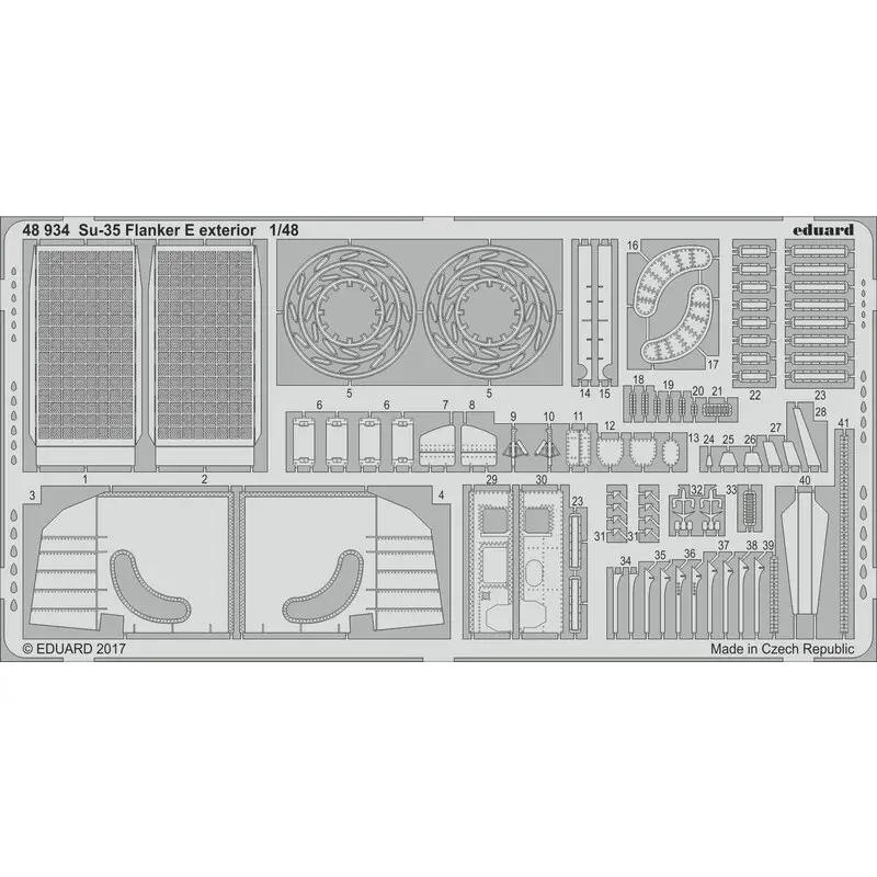 Populair Sukhoi Su-35 Flanker E exterieur (ontworpen om gebruikt te worden met Kitty Hawk Model kits)