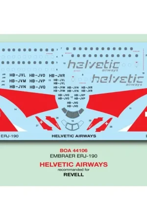 Sticker Embraer ERJ-190 Helvetic Airways Decal Rechtstreeks Van De Fabrikant