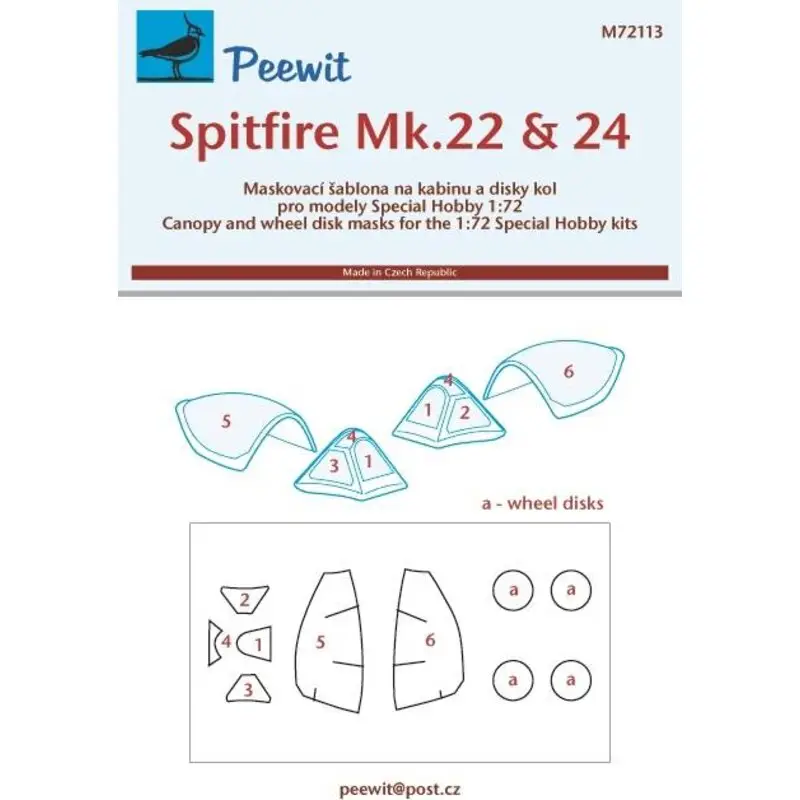 Hoge Kwaliteit Supermarine Spitfire Mk.22 & Mk.24 (ontworpen om te worden gebruikt met Speciale Hobby kits)