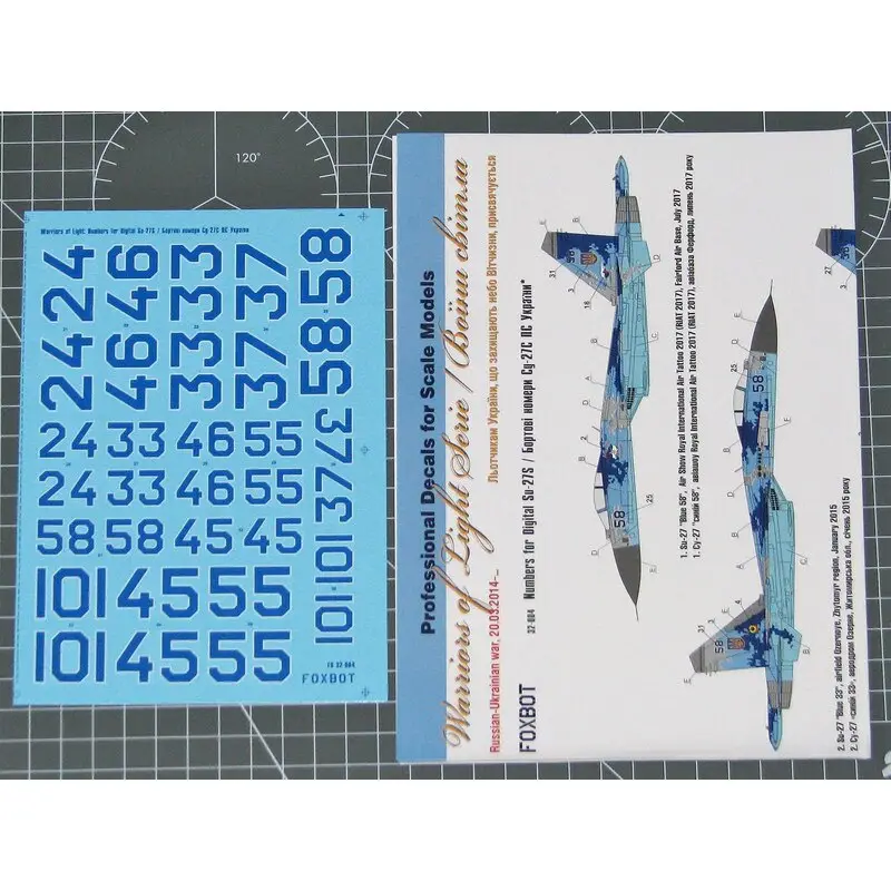 Sticker Digitale Sukhoi Su-27S-nummers voor trompettenset Decal Koopje