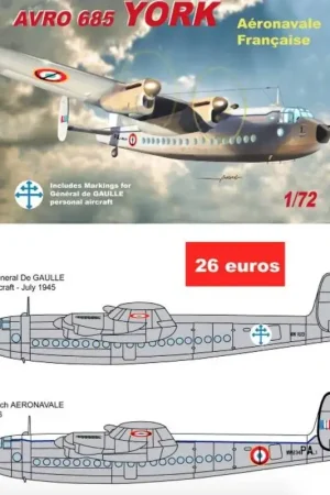 Op = Op Avro York French De Gaulle & Aéronavale Schaalmodel