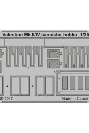 Valentijn Mk.II / IV cannister houder (ontworpen om gebruikt te worden met Tamiya kits) Beperkt Aanbod