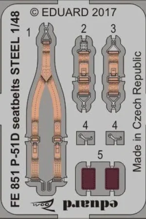 Tijdelijk Beschikbaar Noord-Amerikaanse P-51D Mustang veiligheidsgordels STEEL (ontworpen voor gebruik met Meng Model kits)